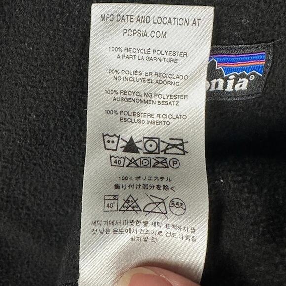 Patagonia Sweater Mens Medium Black Micro D 1/4 Zip Fleece Pullover Outdoor Hike - Picture 7 of 11